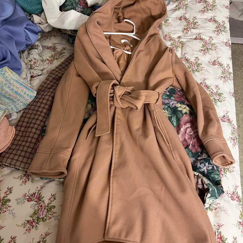 Camel wrap coat